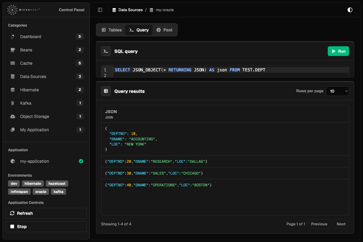 Datasource SQL query browser